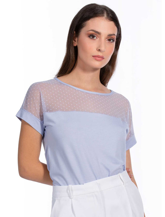 T-shirt viscosa plumetis