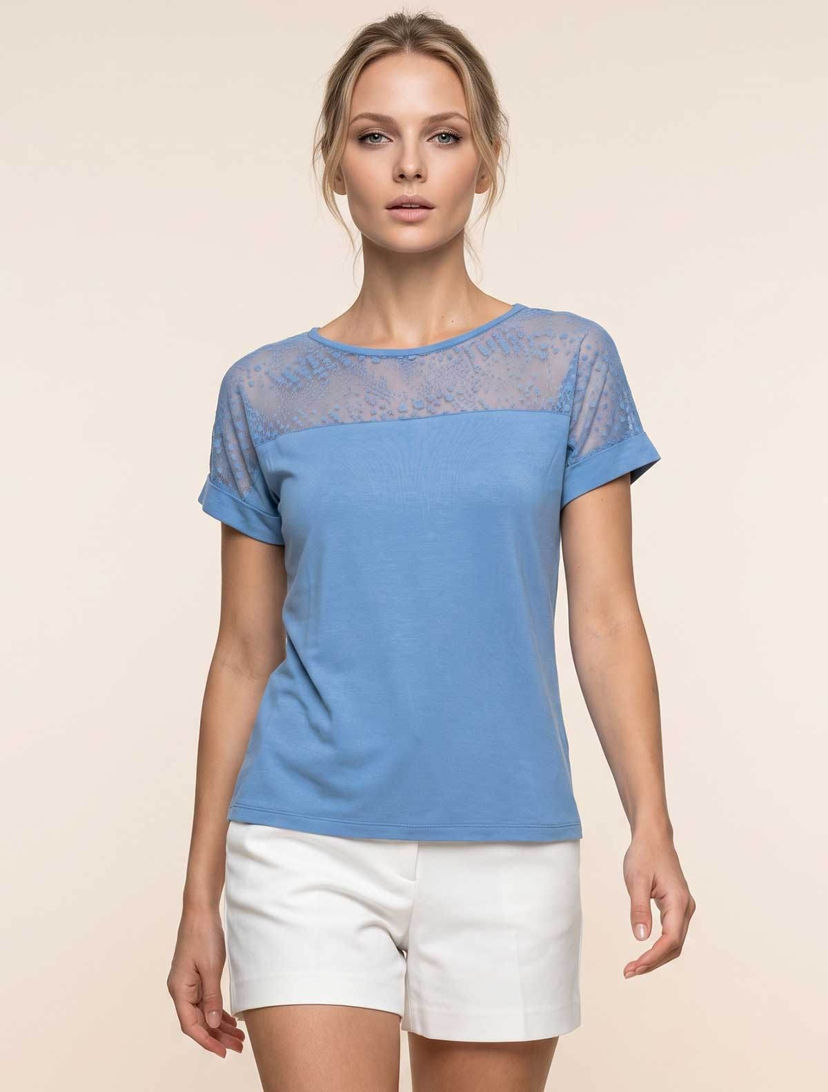 T-shirt viscose tulle floqué léopard * Ortensia
