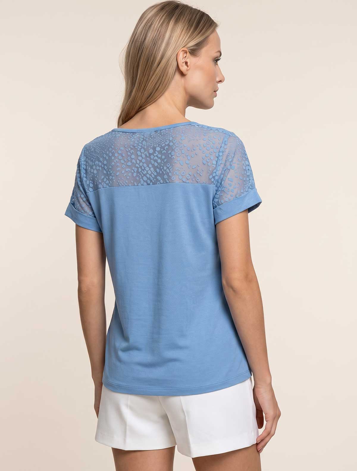 T-shirt viscose tulle floqué léopard * Ortensia