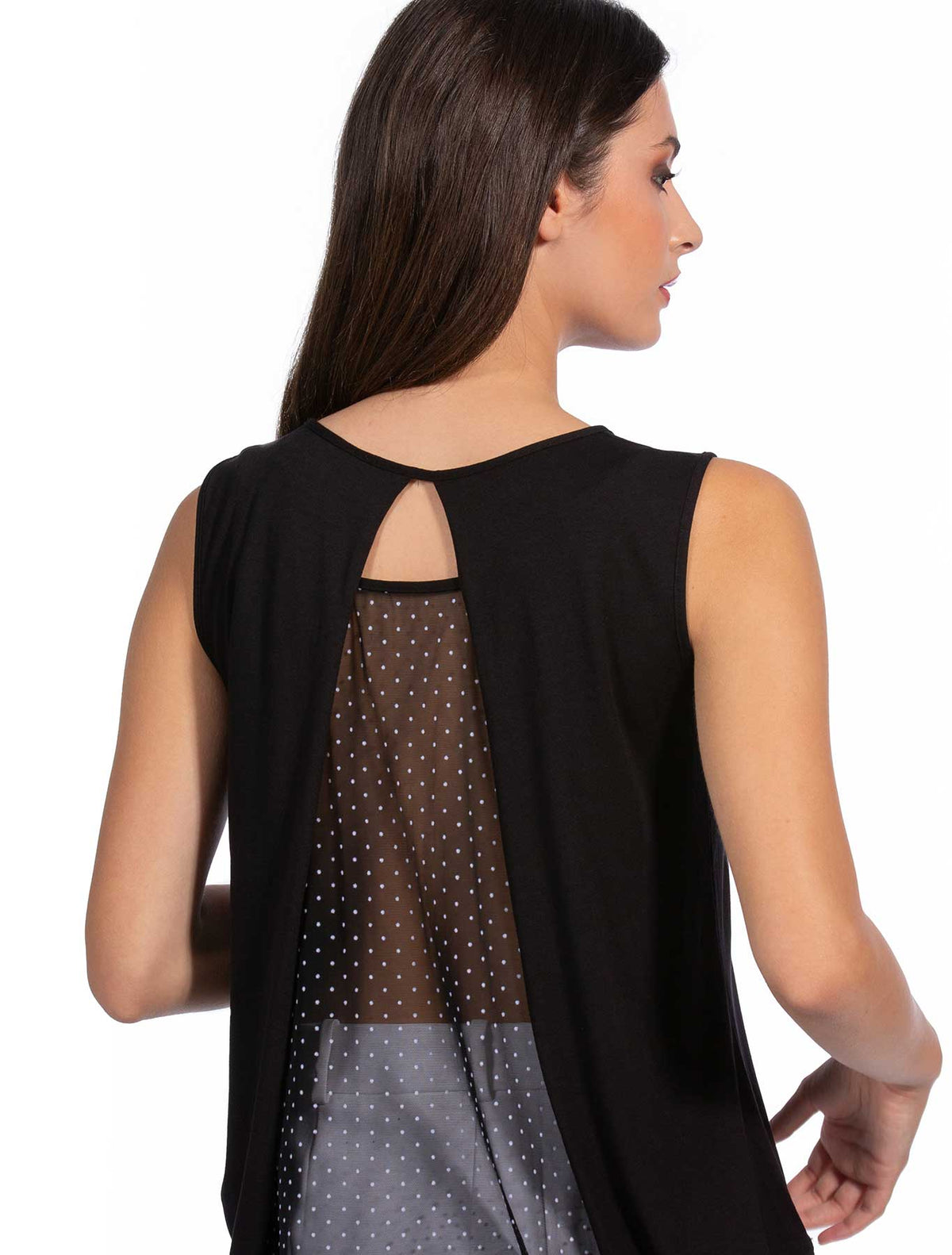 Canotta viscosa schiena plumetis