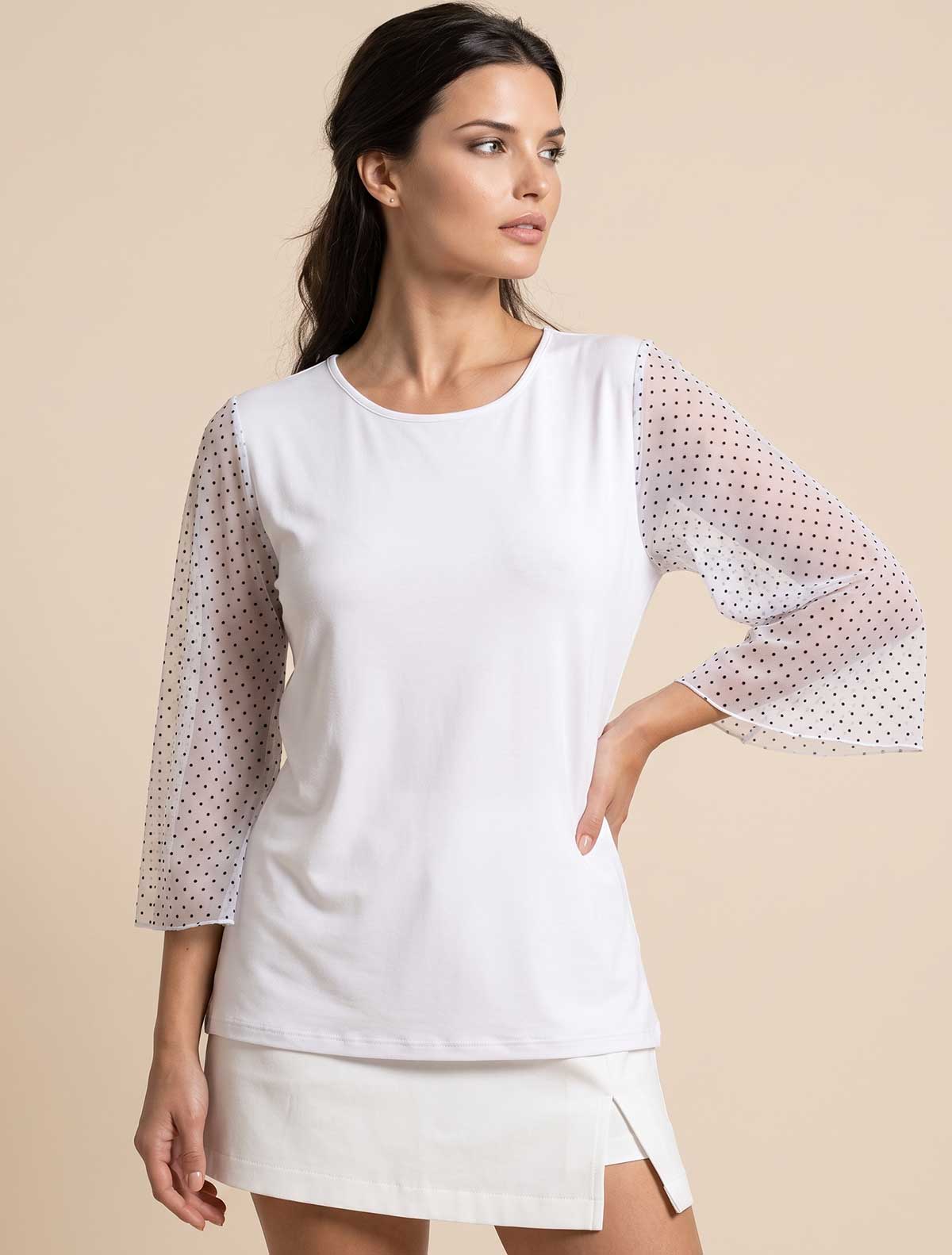 Maglia viscosa plumetis * Bianco