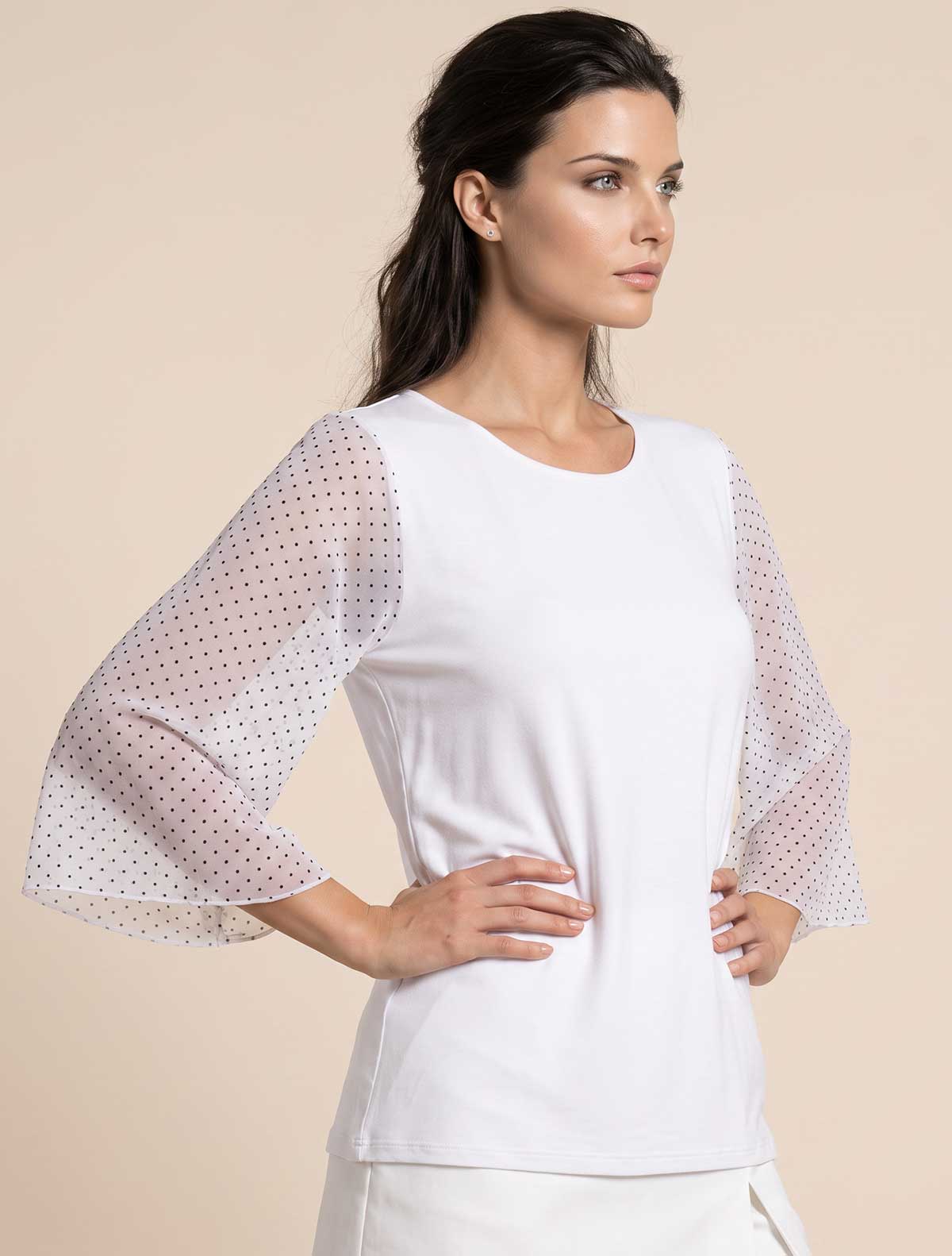 Maglia viscosa plumetis * Bianco