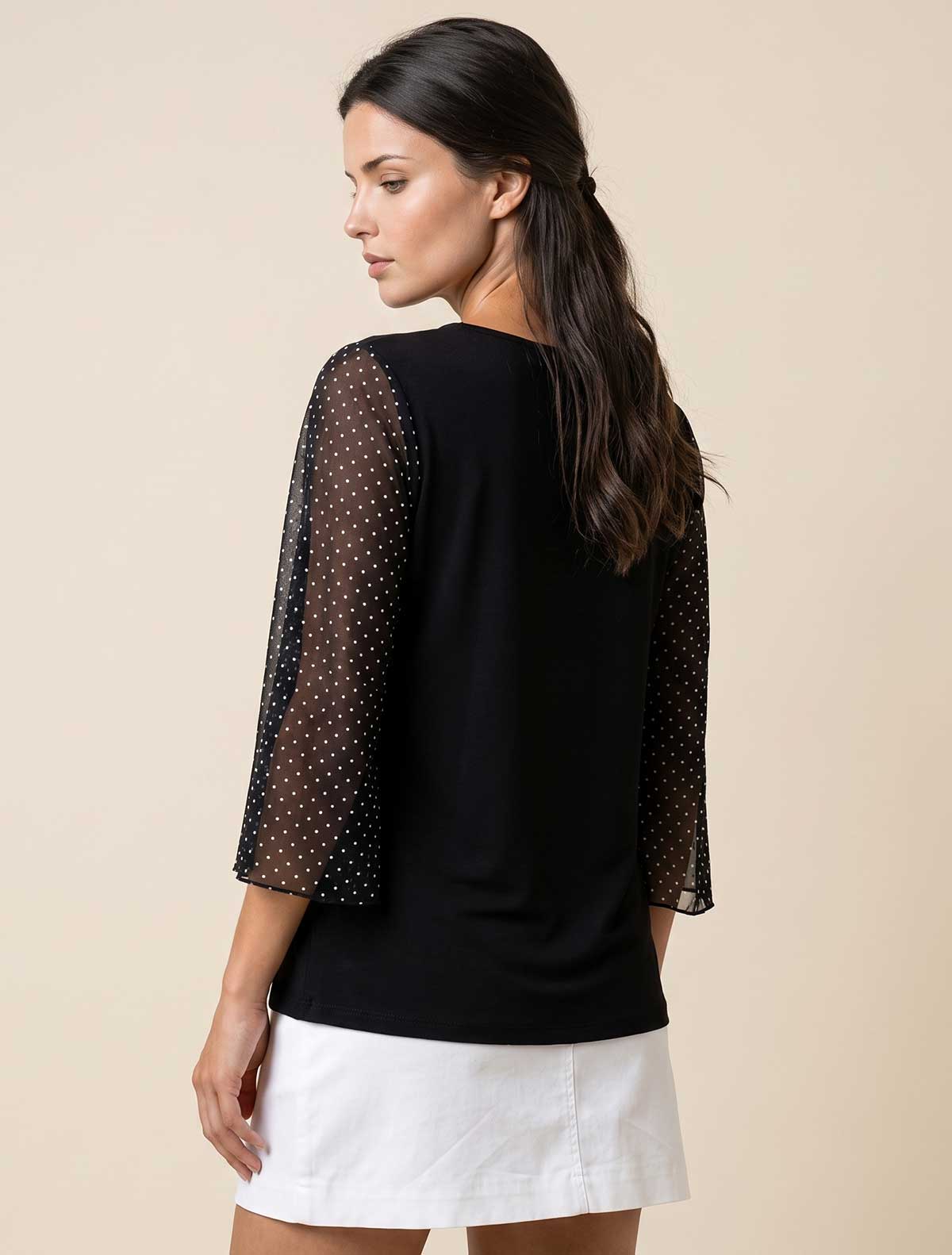 Maglia viscosa plumetis * Nero