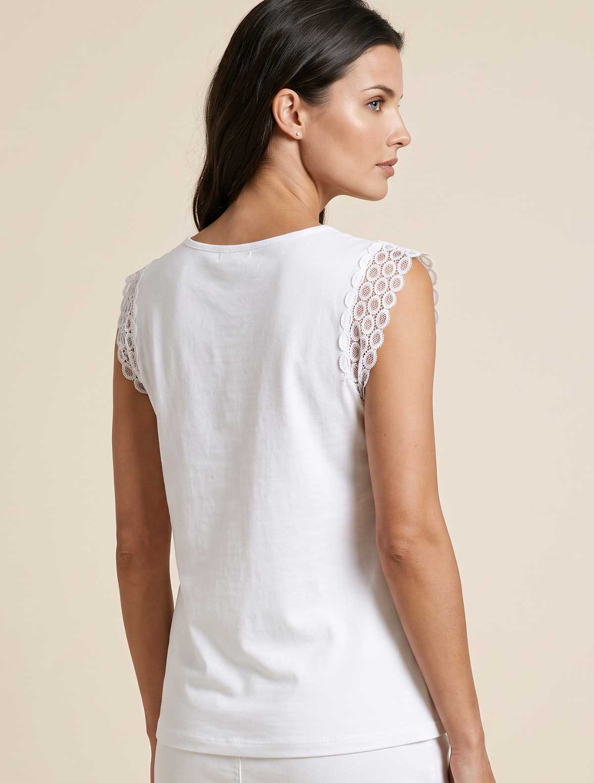 Viscose camisole lace hooped shoulder * Bianco