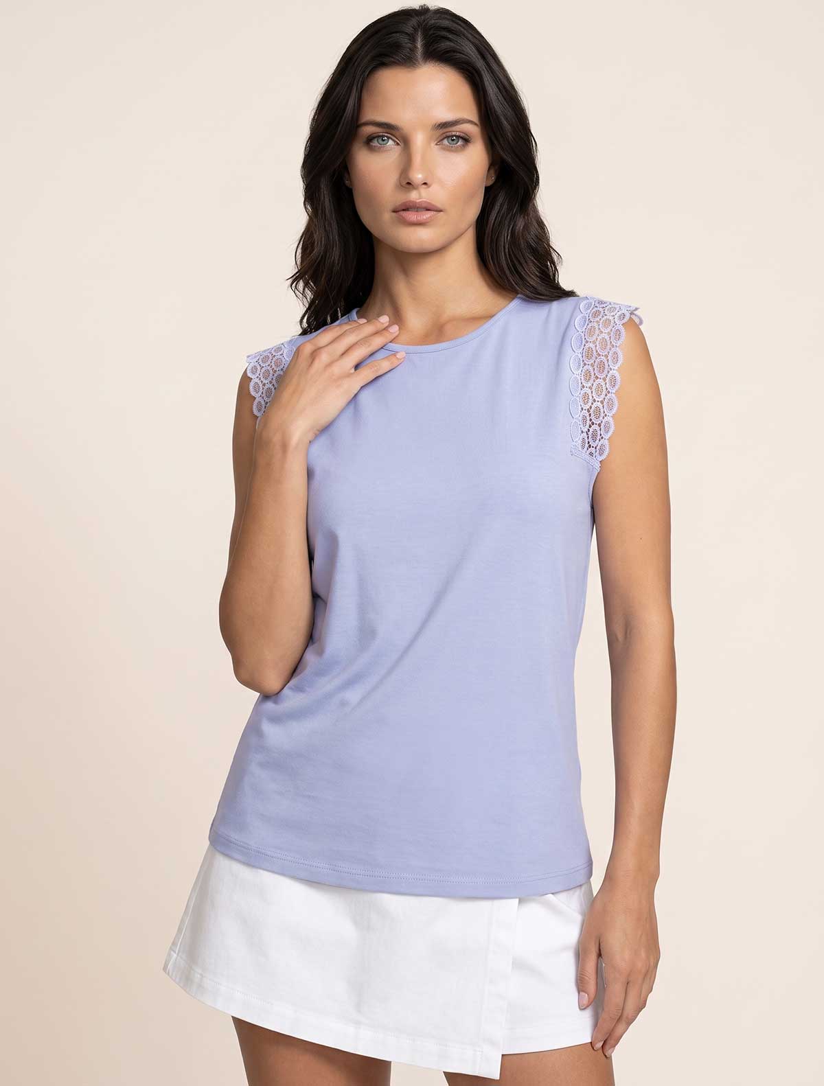 Viscose camisole lace hooped shoulder * Lilla