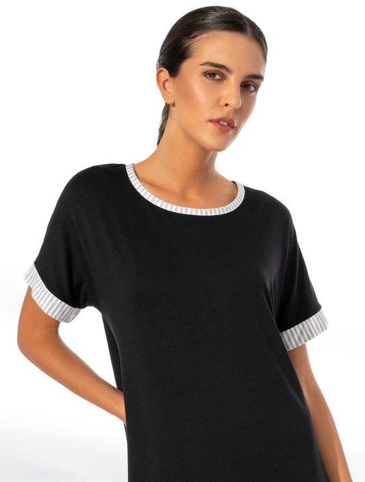 Vestito viscosa bordo righe