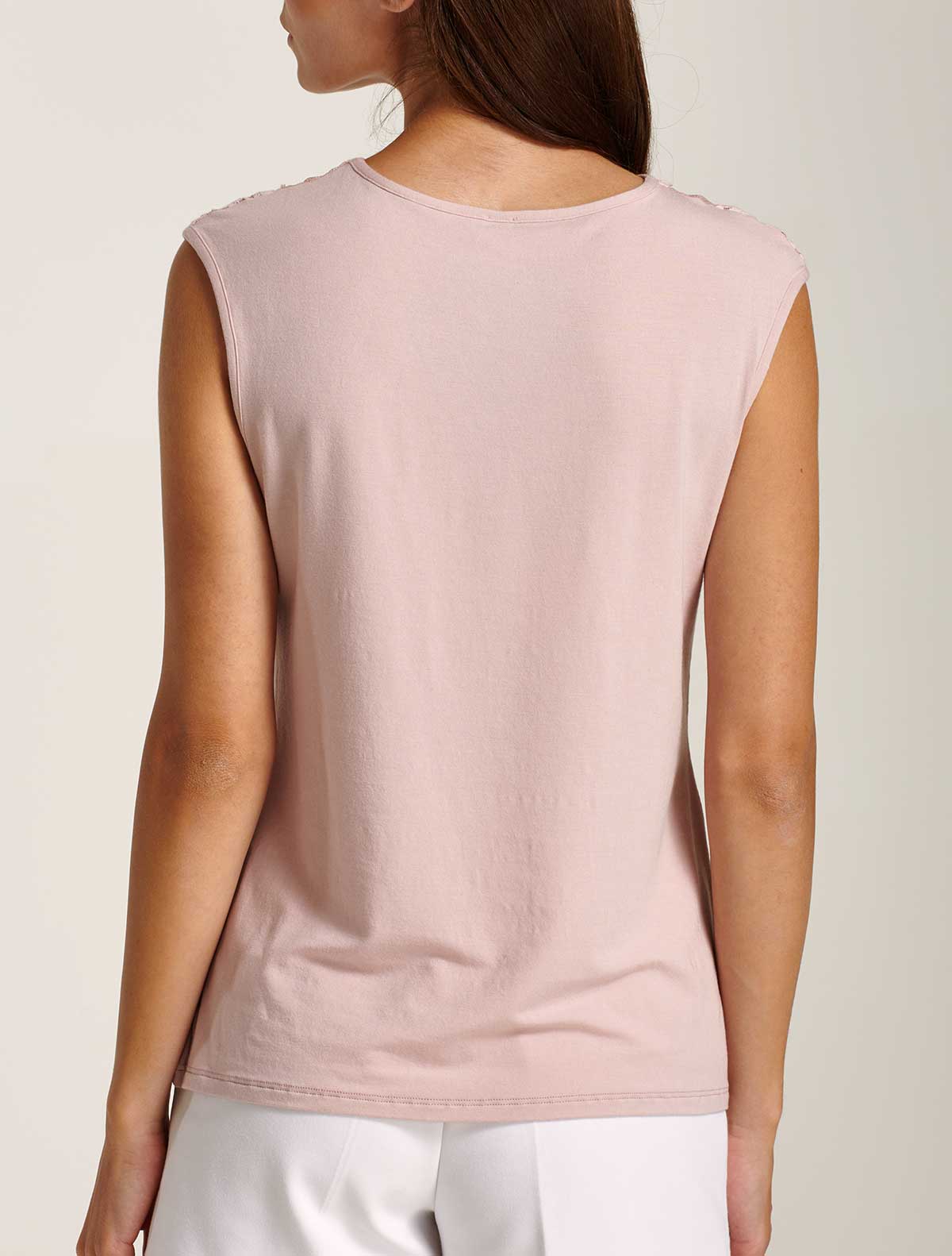 Canotta viscosa inserto pizzo chantilly * Rosa