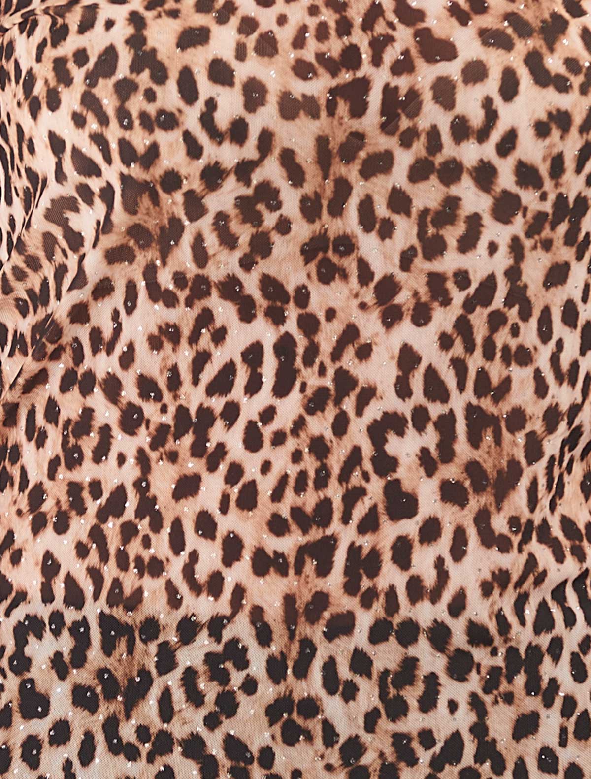 Leopard-print tulle top * BEIGE