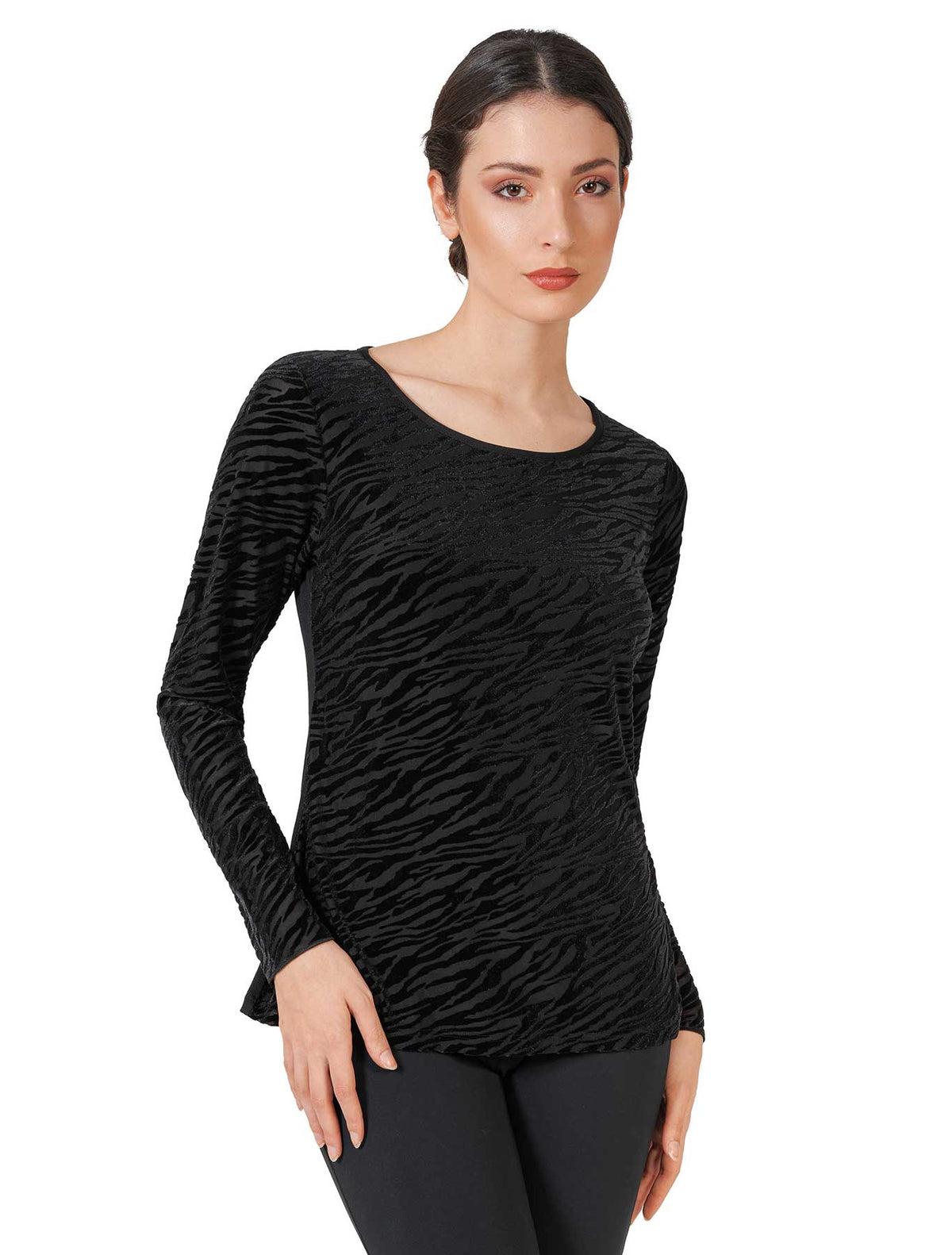 Maglia viscosa devorè zebra