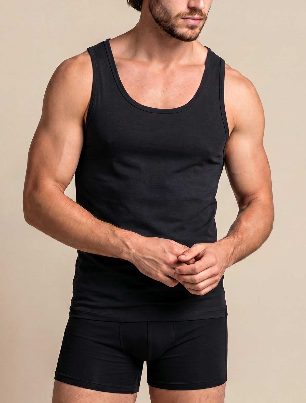 Canotta uomo bamboo * Nero