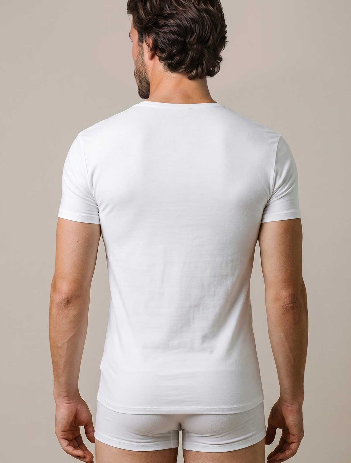 T-shirt uomo bamboo v * Bianco