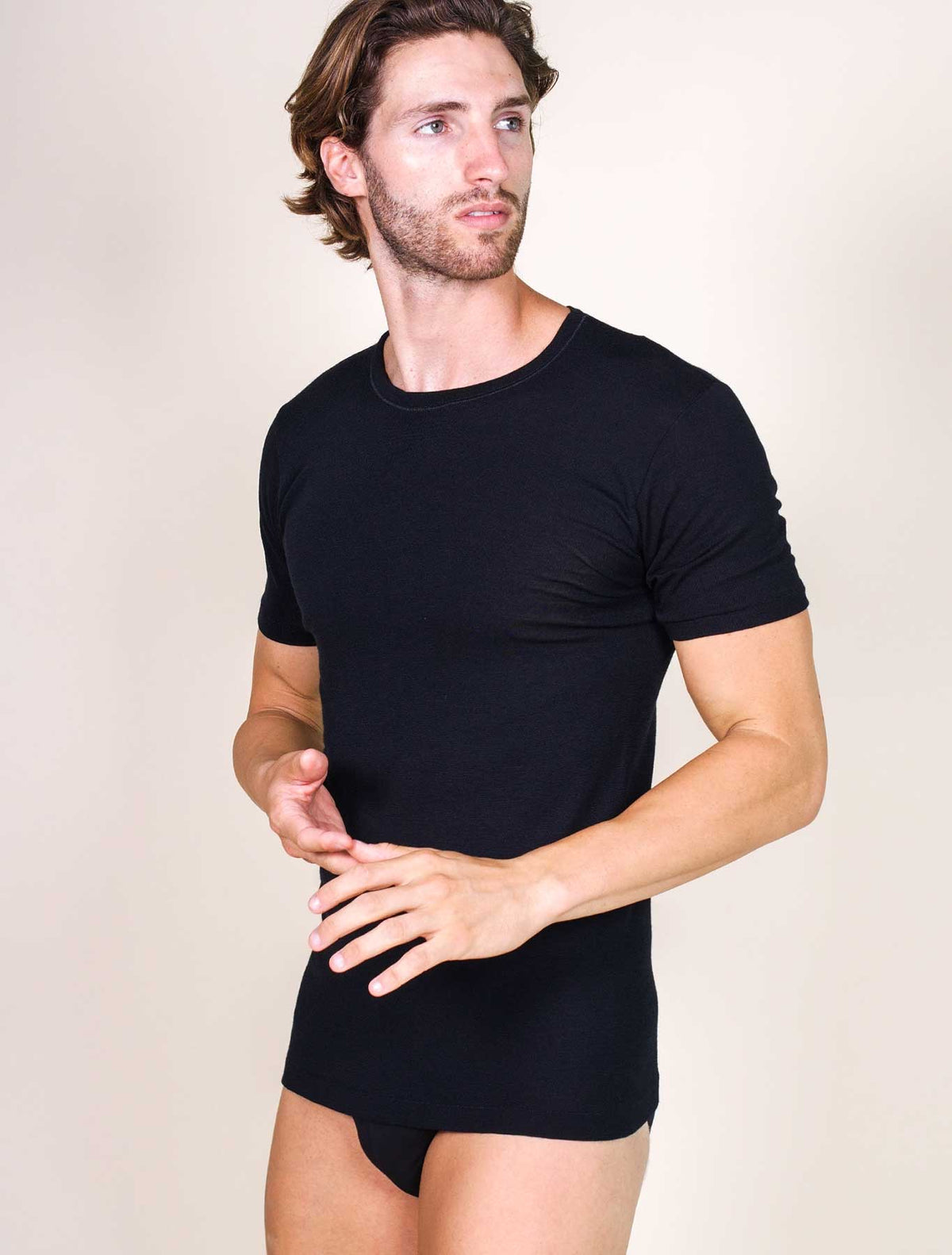 T-shirt uomo lana seta