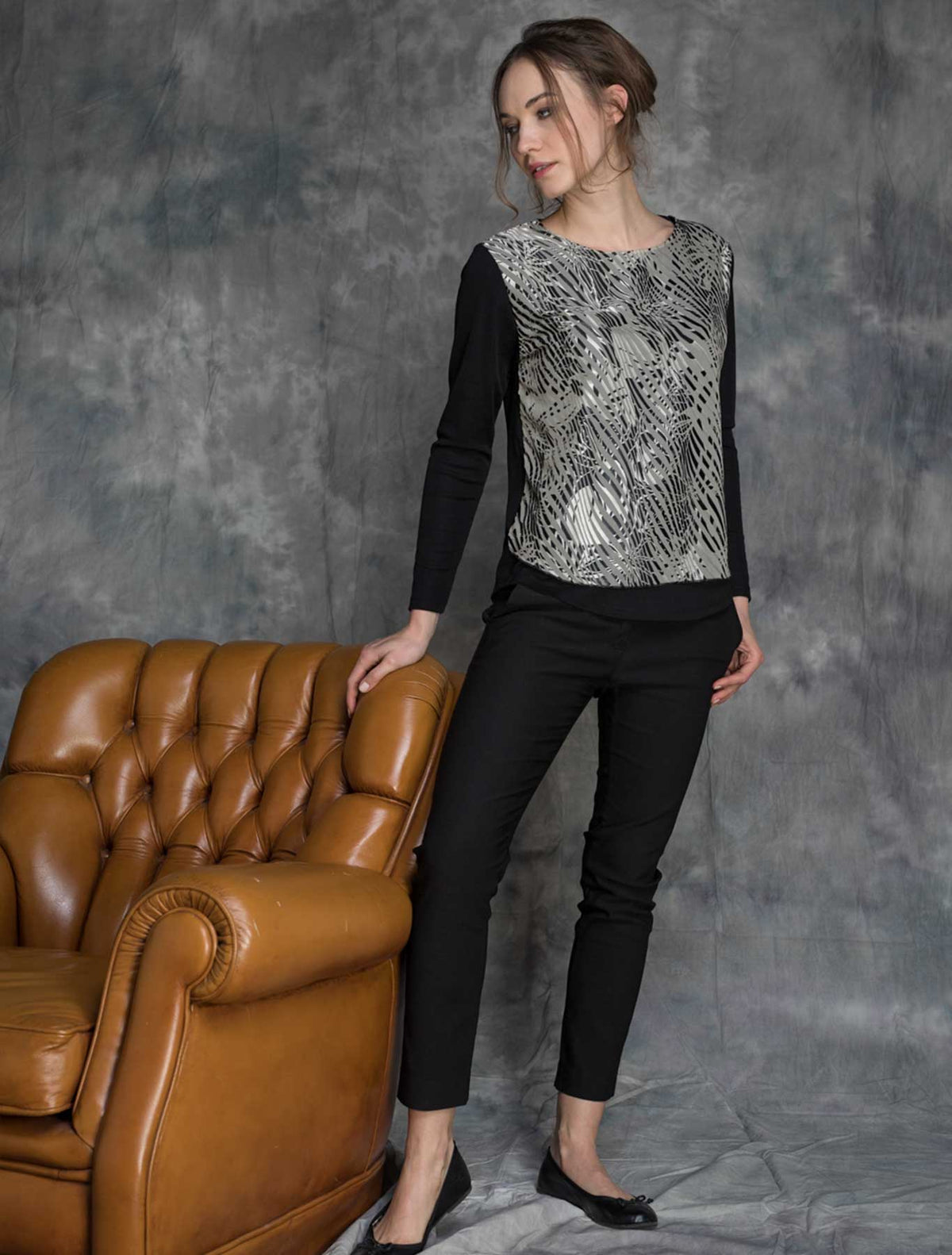 Maglia georgette bicolore