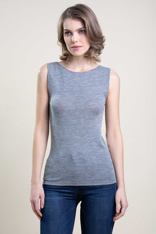 Débardeur laine soie lisse