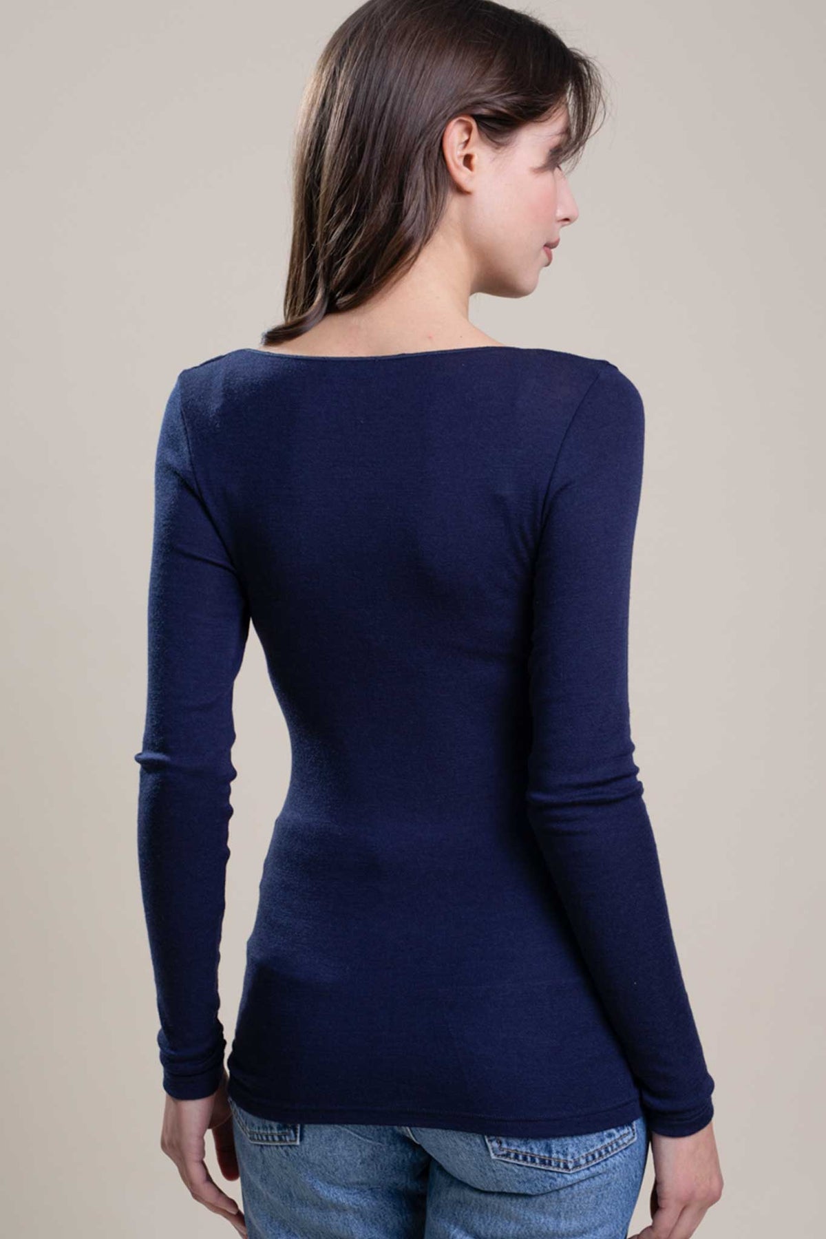 Smooth silk wool sweater