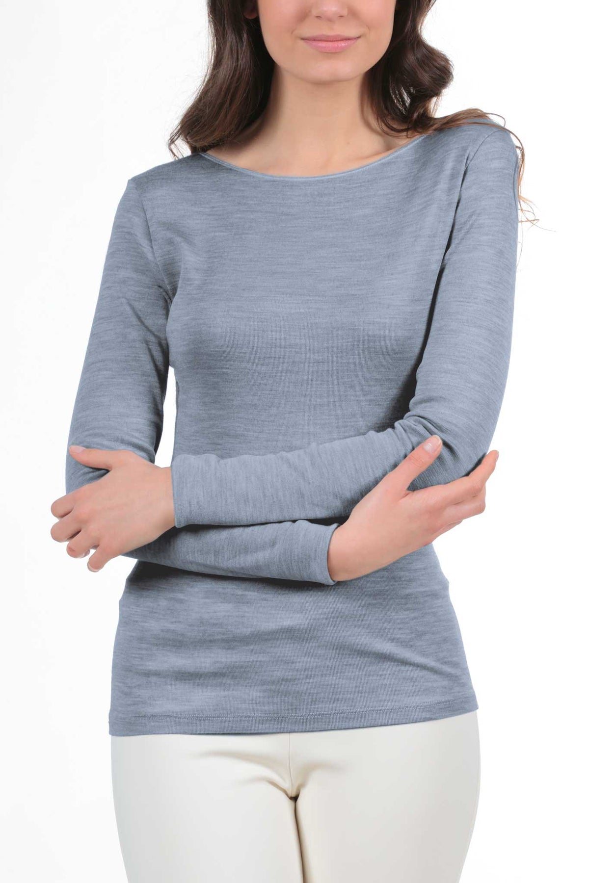 Smooth silk wool sweater