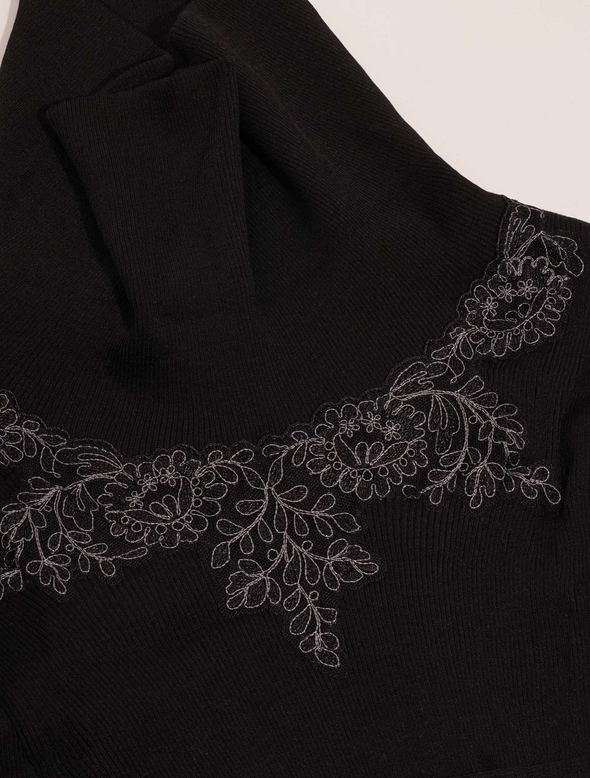 Dolcevita lana seta plissé inserto cordonetto