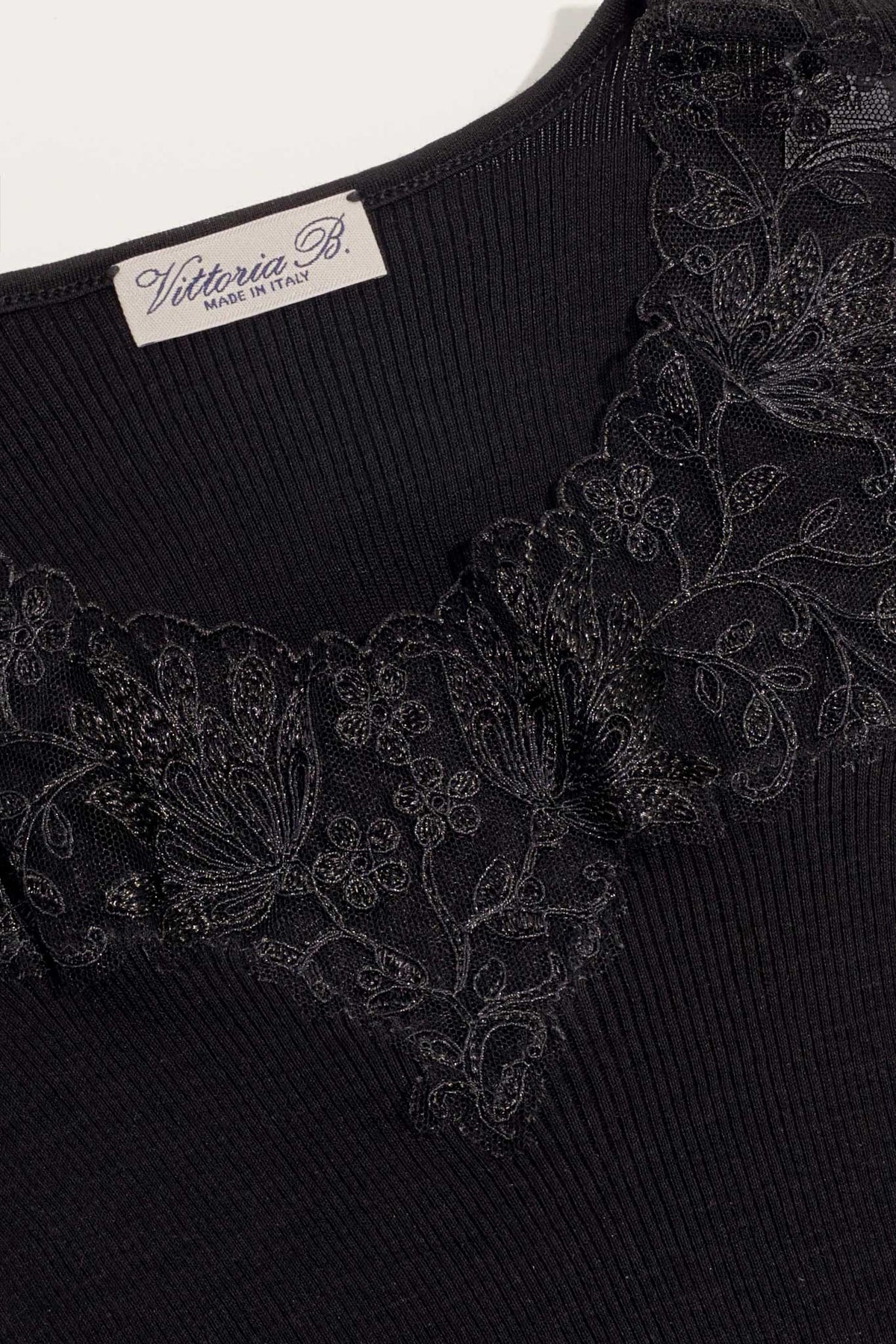 Canotta lana seta plissé tulle cordonetto