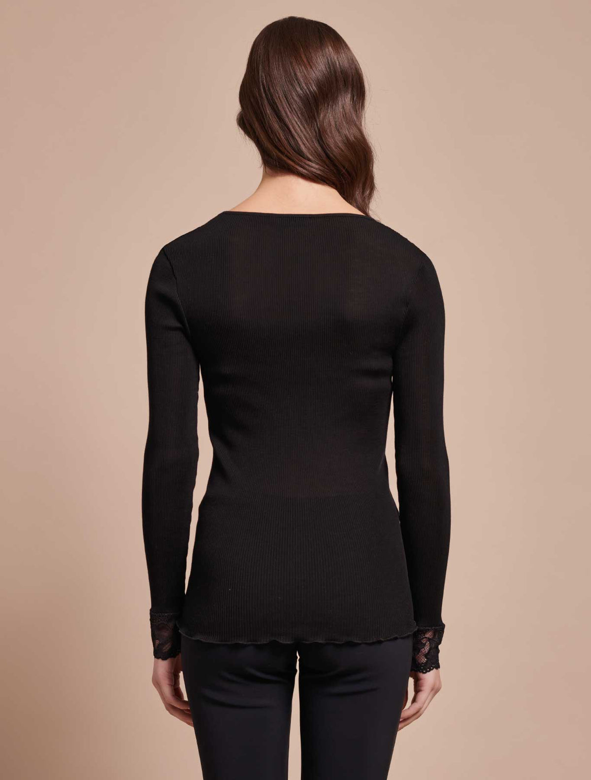 Maglia lana seta plissé tulle pizzo