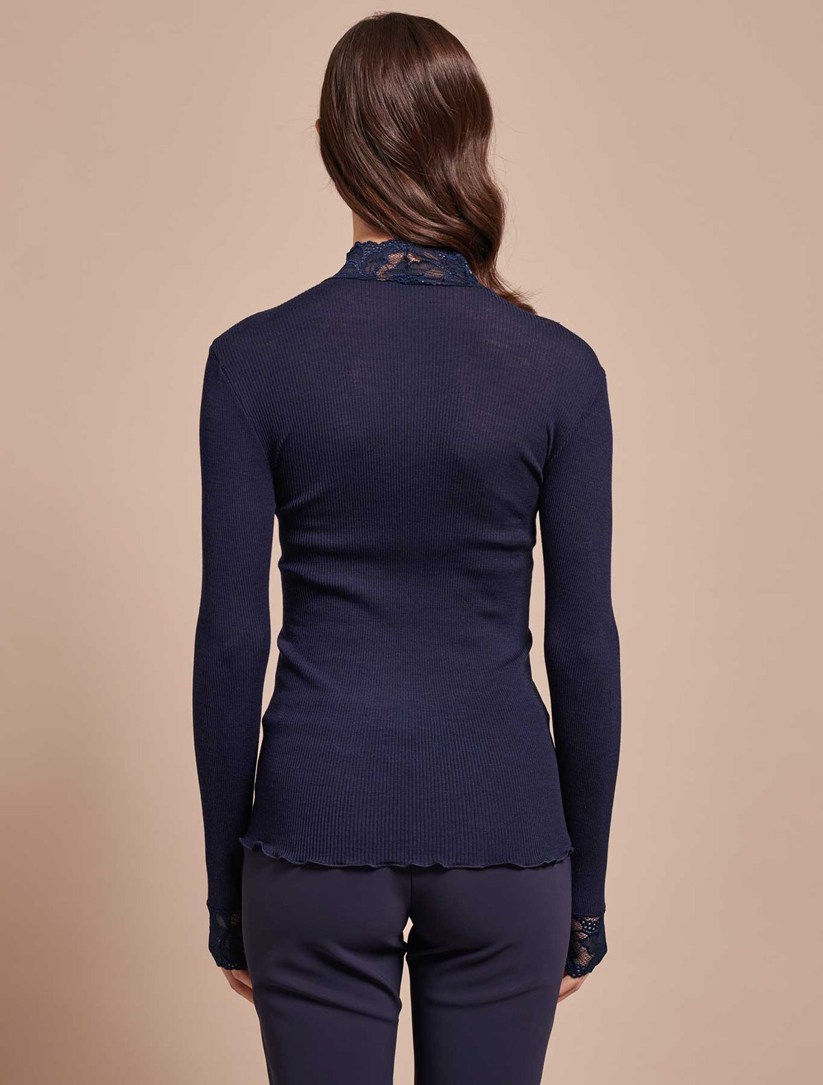 Lupetto lana seta plissé pizzo