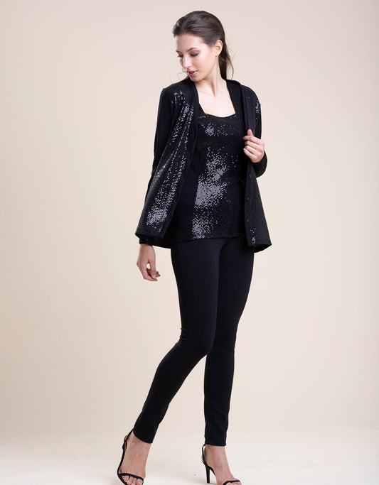 Veste laine soie et paillettes