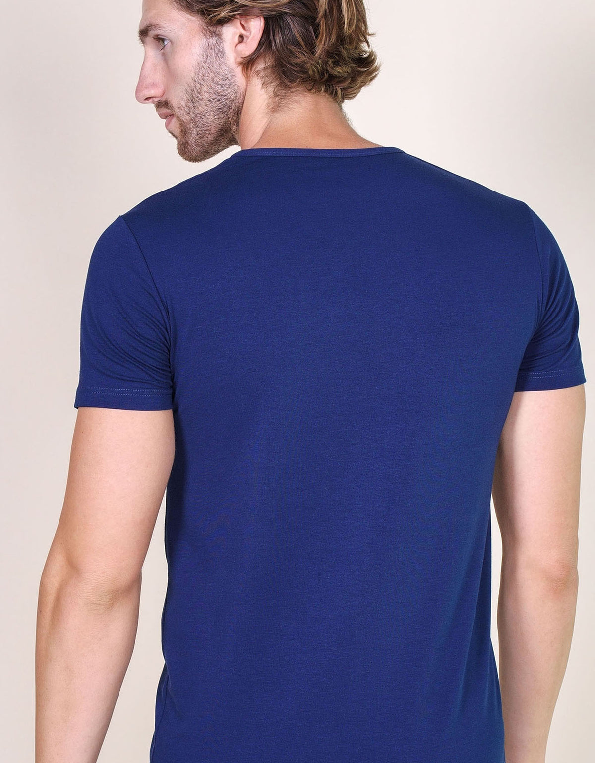 T-shirt uomo cotone elasticizzato v