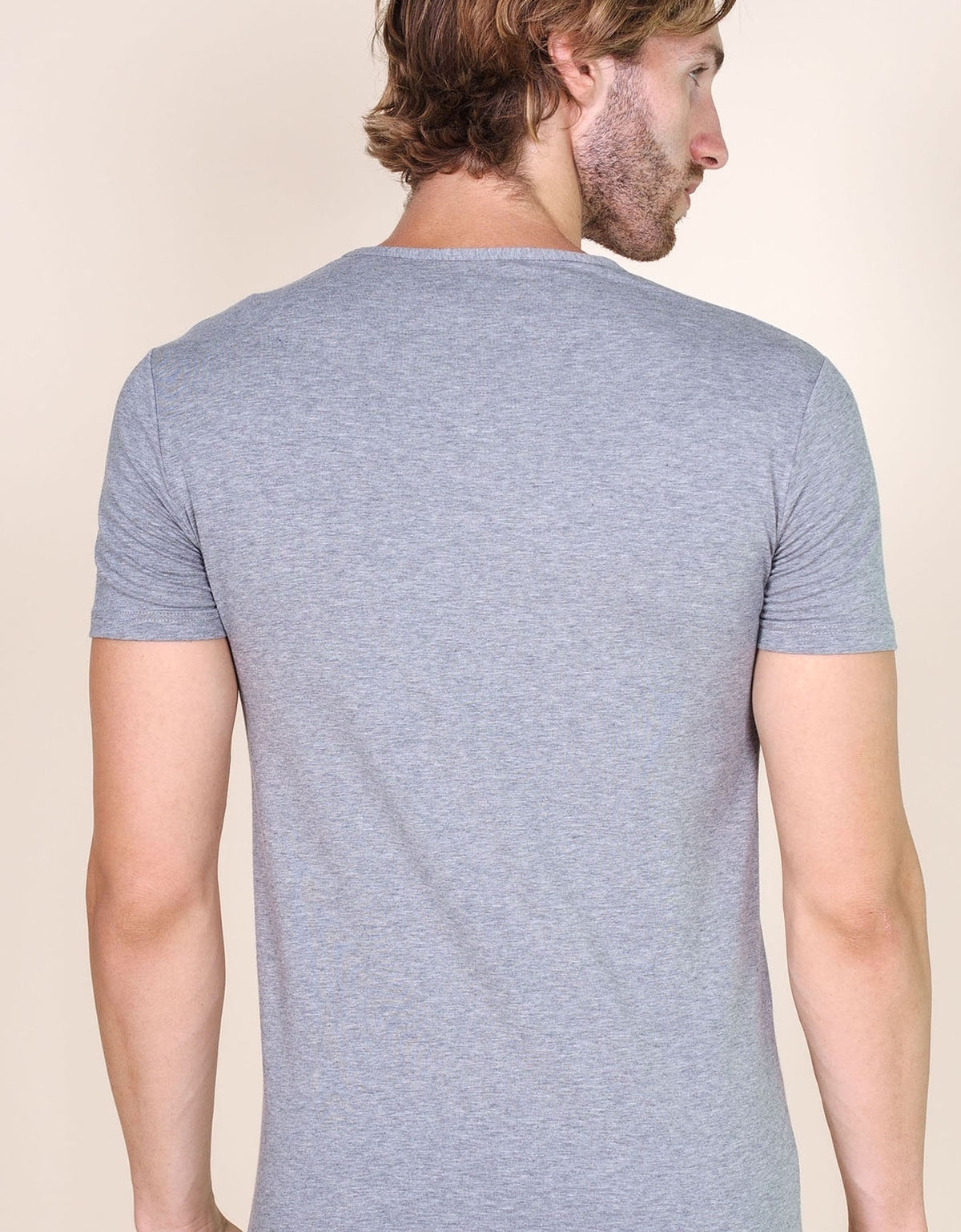 T-shirt uomo cotone elasticizzato v