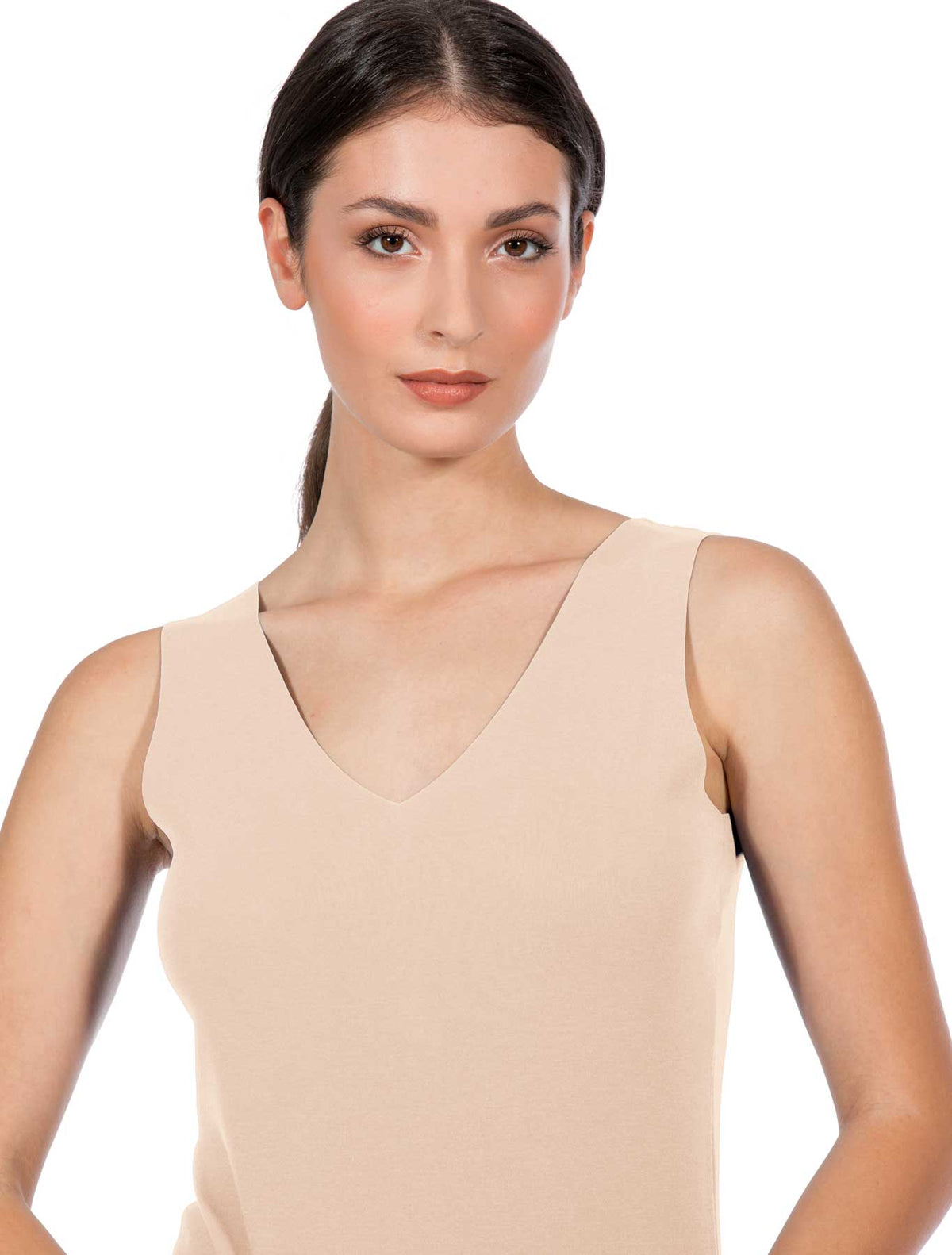 Débardeur col v coton coupe brute