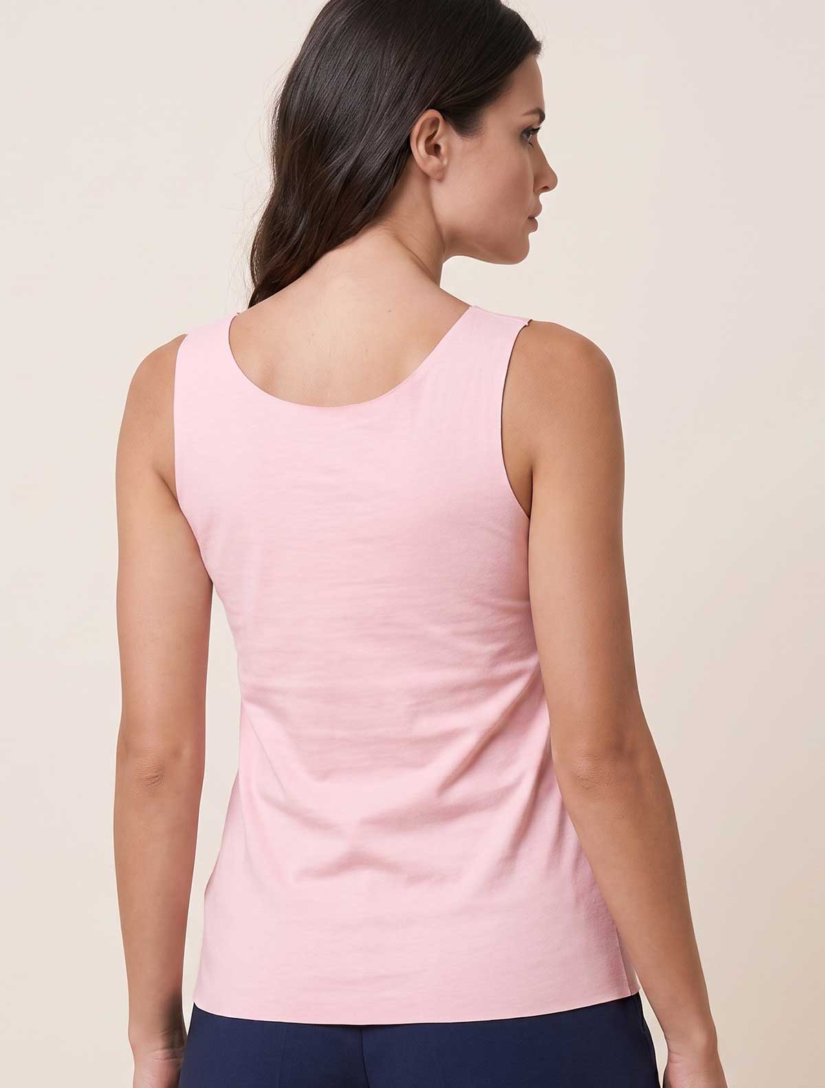 Raw cut cotton v-neck top * Rosa
