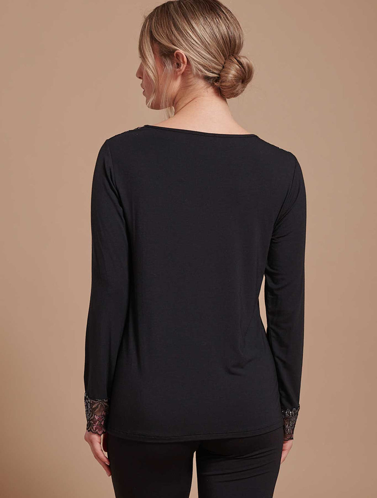 Maglia pigiama modal pizzo lurex