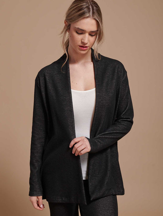 Cardigan aperto soft tricot nero