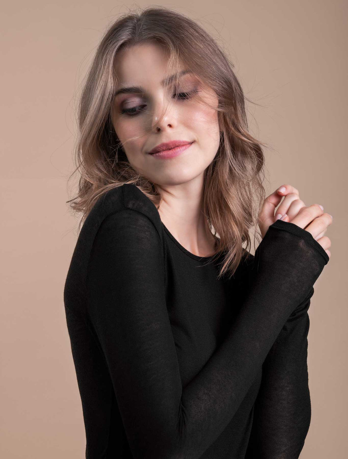 Maglia Agata cashmere modal colore nero