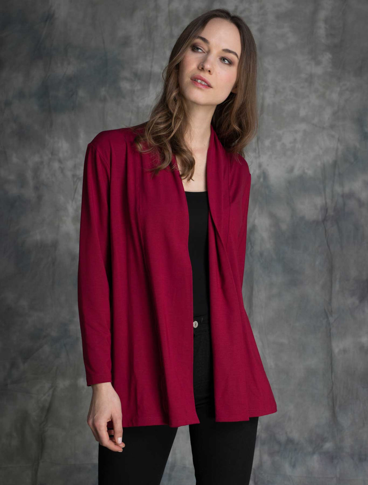 Cardigan modal lana bordeaux