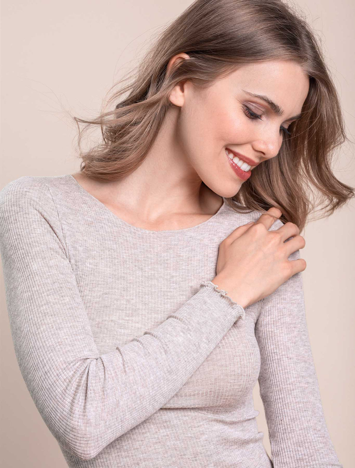 Maglia Irene cashmere modal plissé