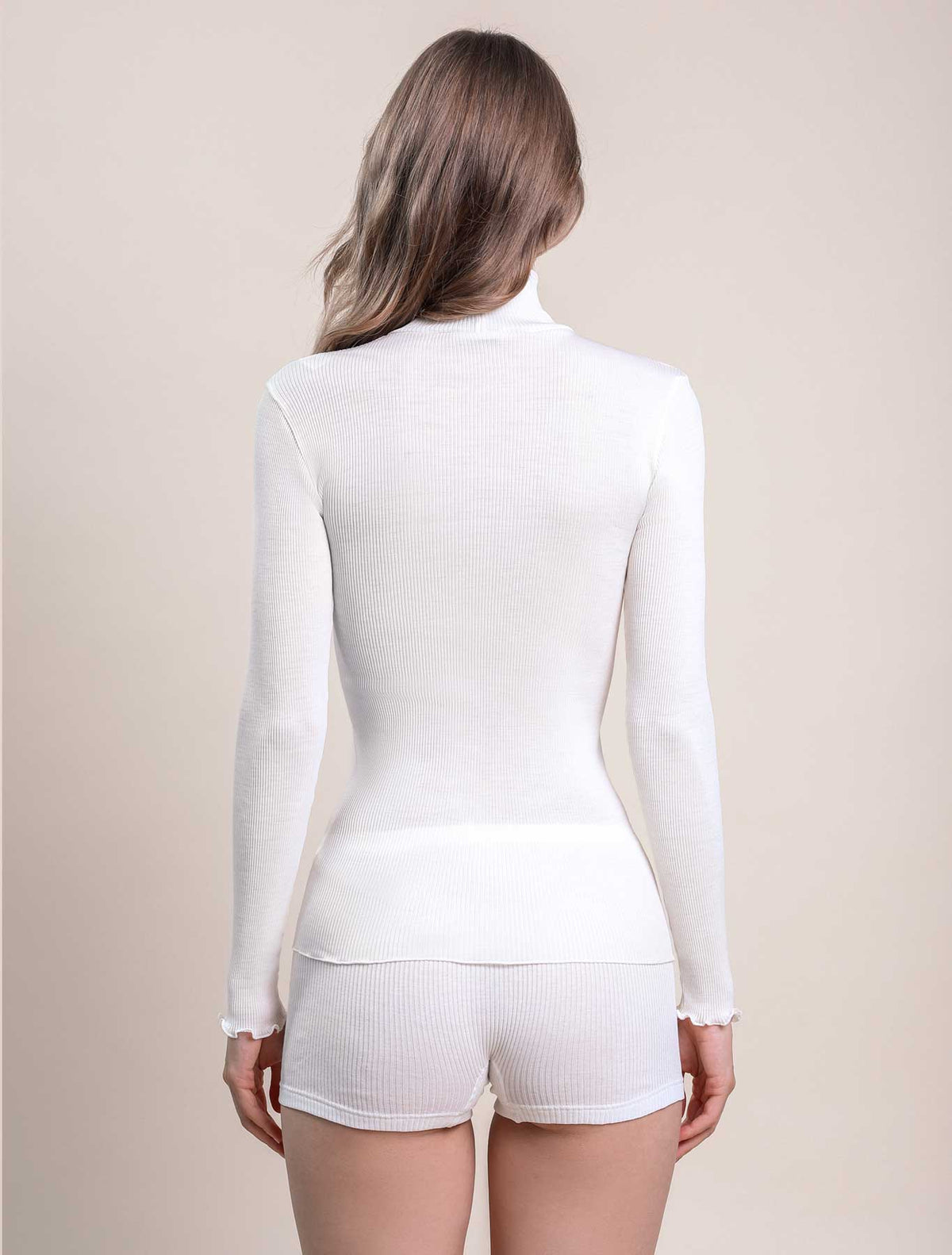 Irene cashmere modal pleated turtleneck