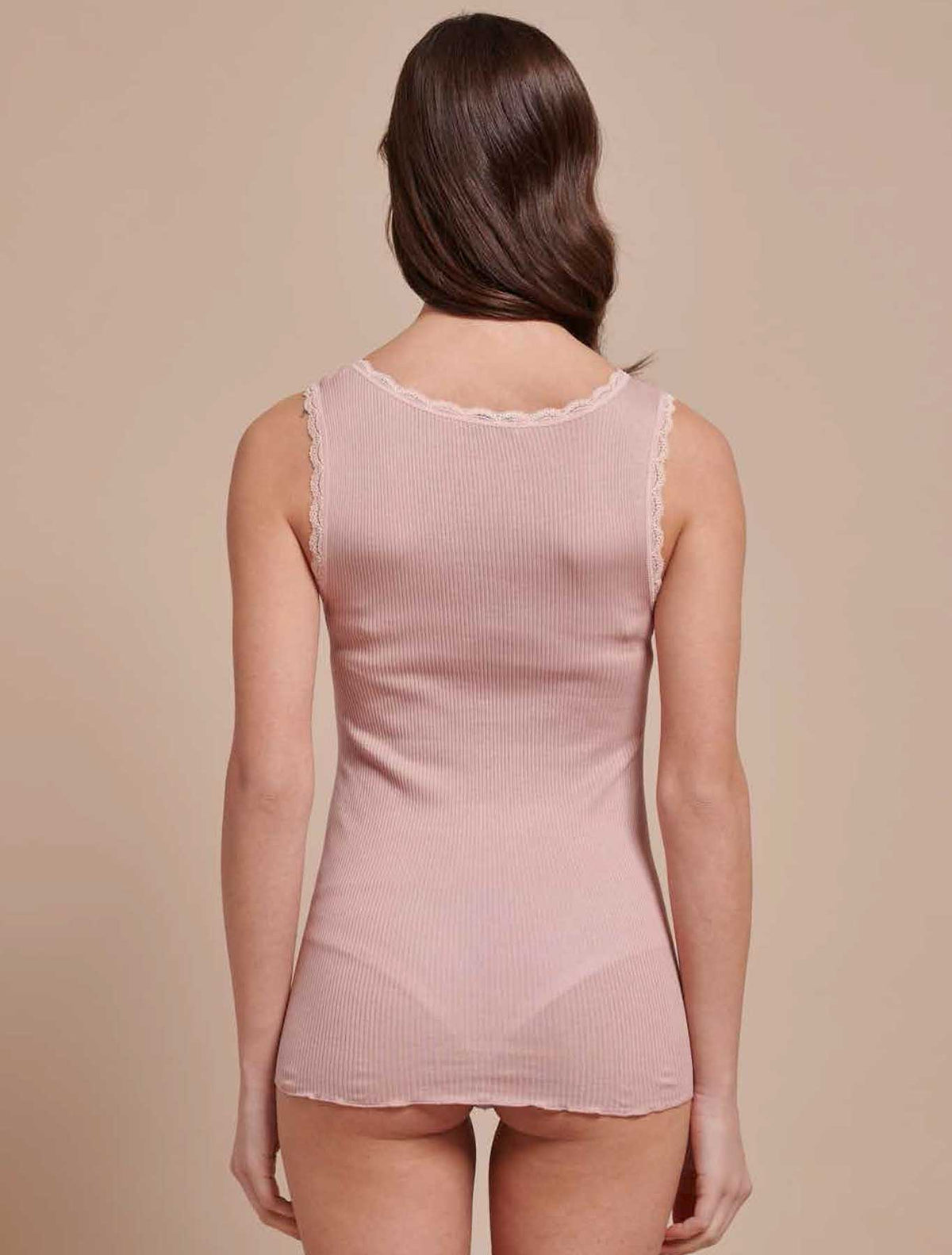 Ribbed cashmere modal & lace Irene camisole