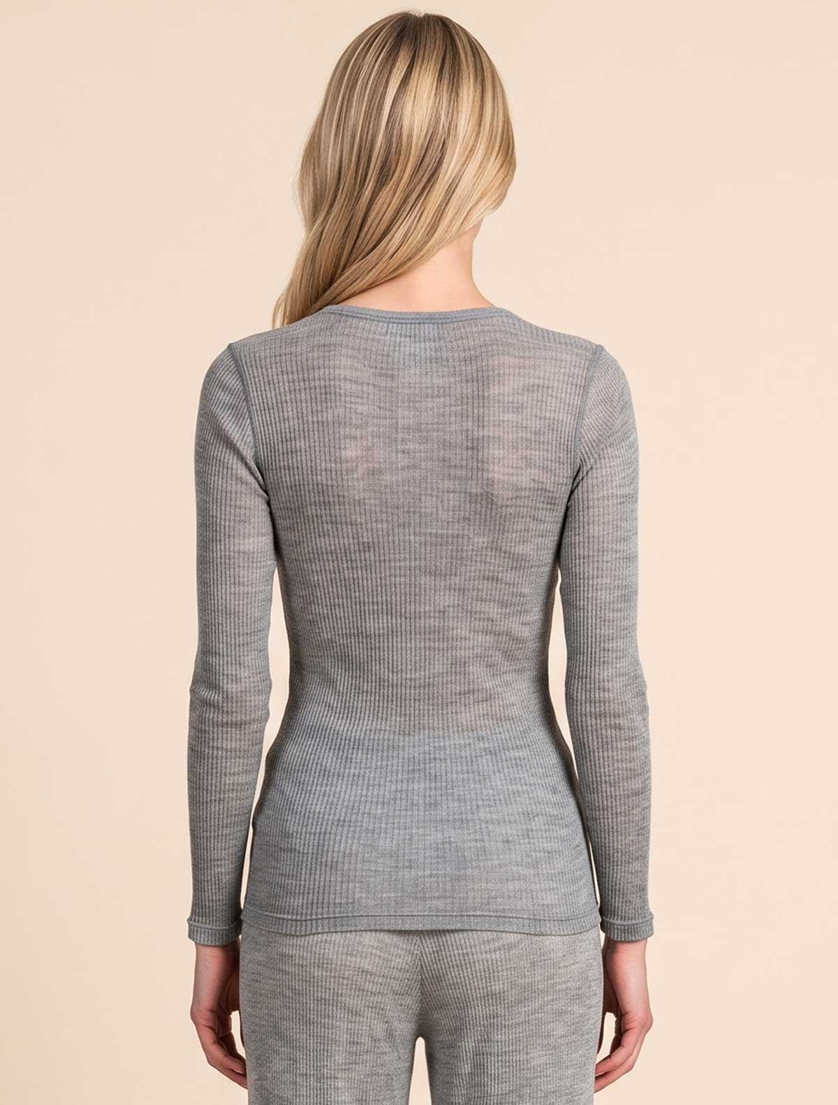 Maglia cashmere modal costina * Grigio