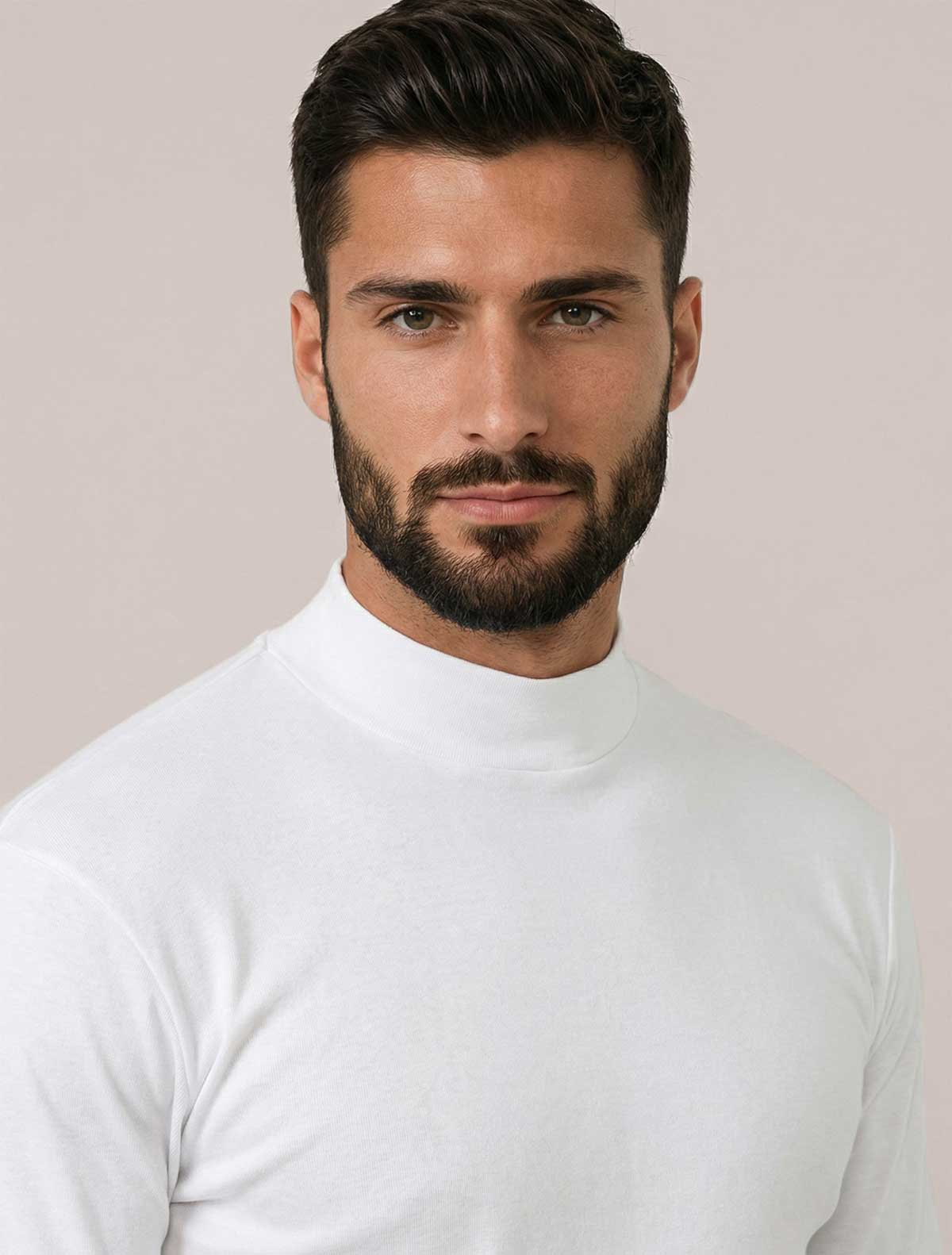 Haut homme col montant coton gratté * Haut homme col montant coton gratté