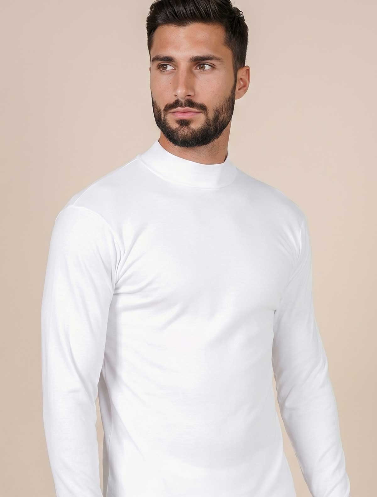 Haut homme col montant coton gratté * Haut homme col montant coton gratté