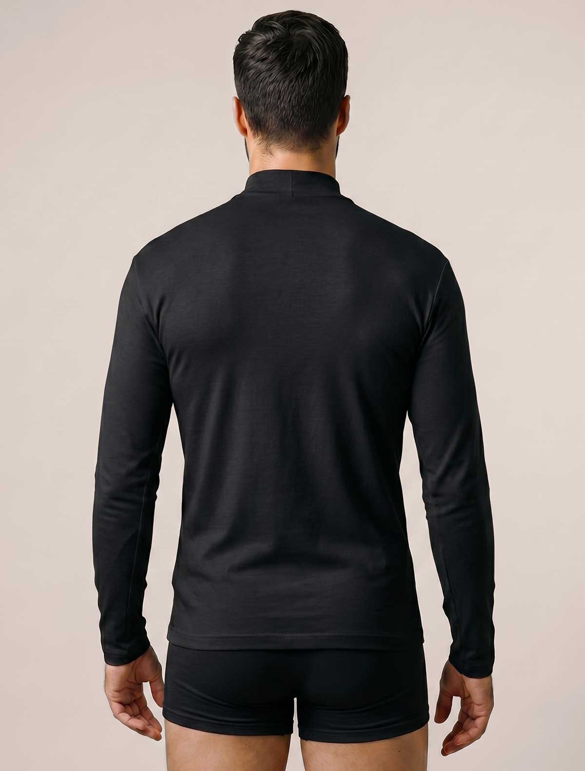 Haut homme col montant coton gratté * Haut homme col montant coton gratté