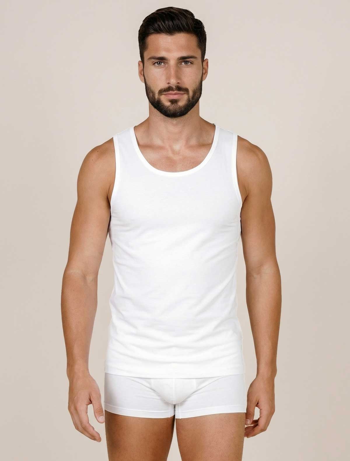 Canotta uomo cotone elasticizzato * BIANCO