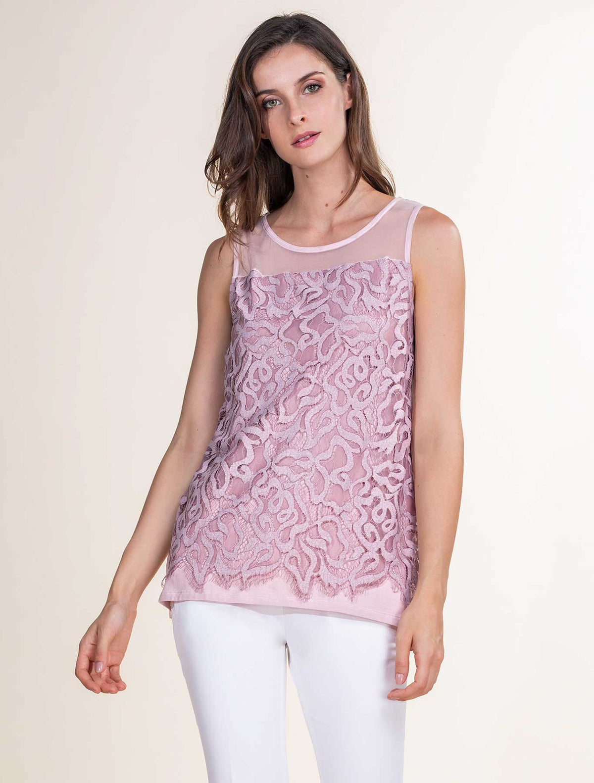 Canotta modal pizzo smerlato