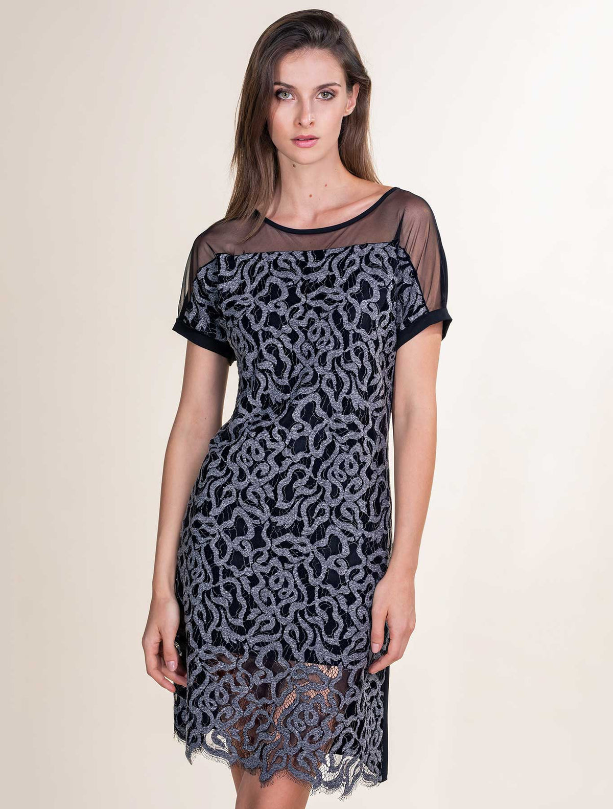 Vestito modal pizzo smerlato