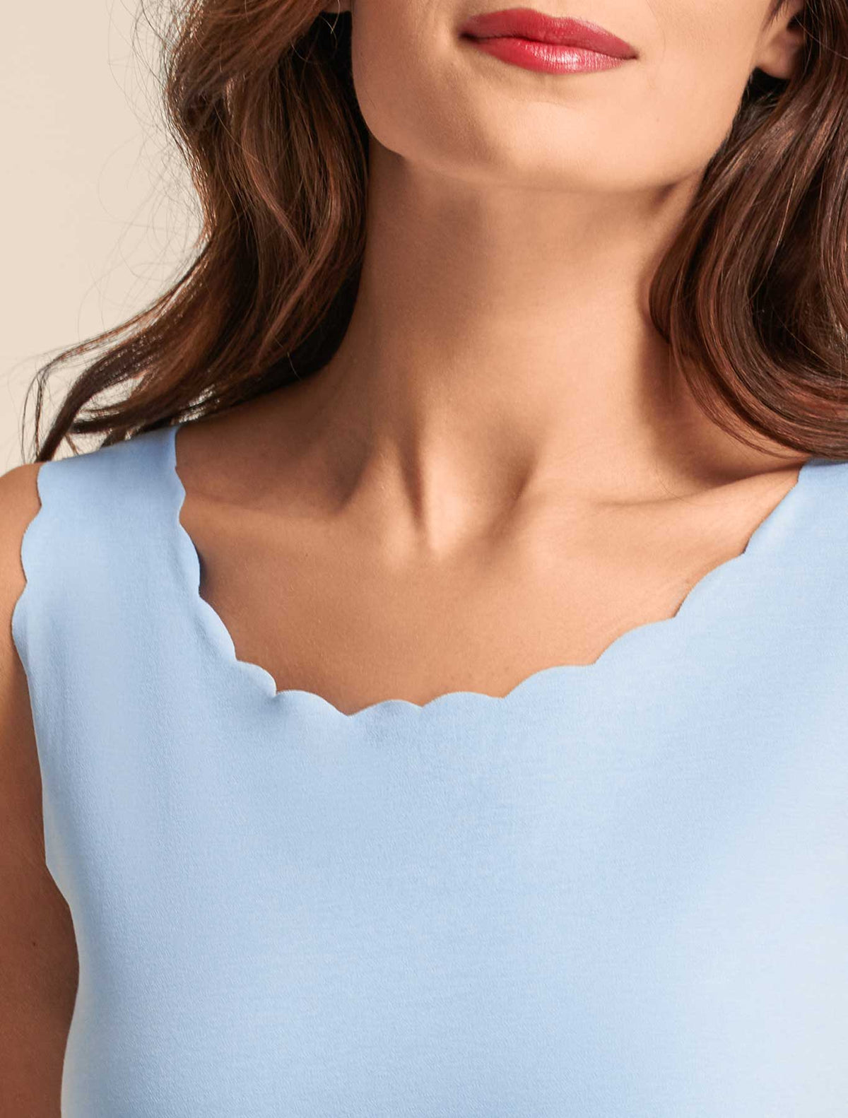 Débardeur festonné coton coupe brute