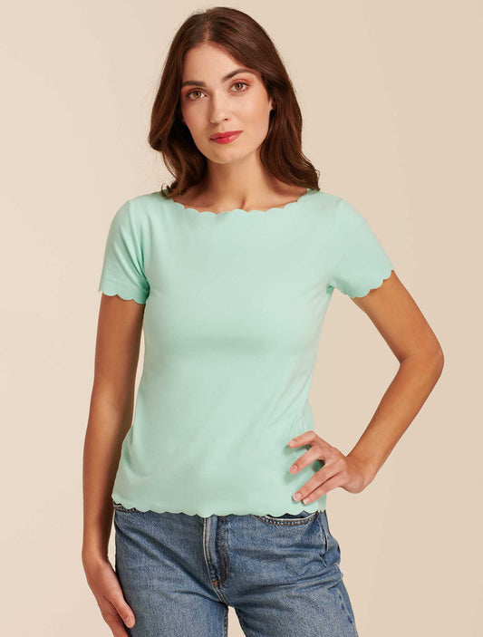 T-shirt onde cotone taglio vivo