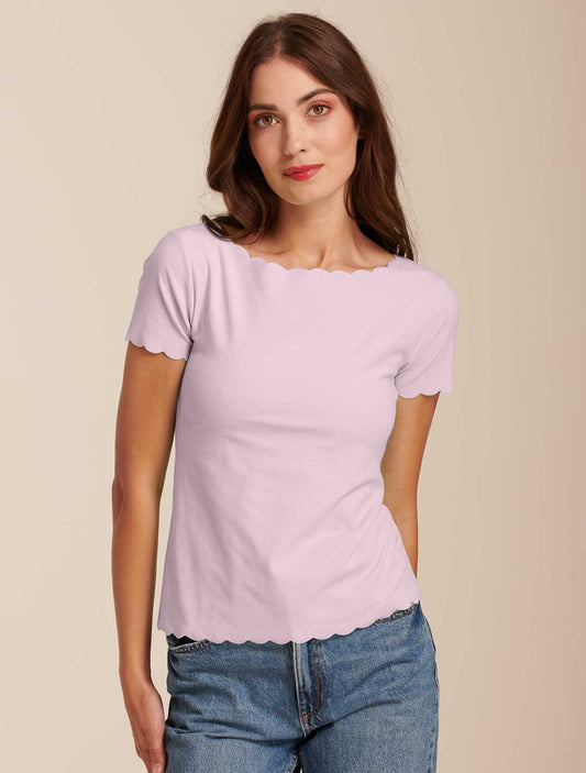 T-shirt onde cotone taglio vivo