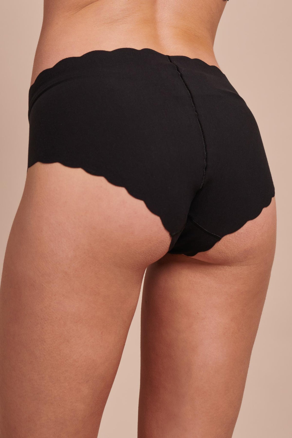 Culotte haute festonné coton coupe brute