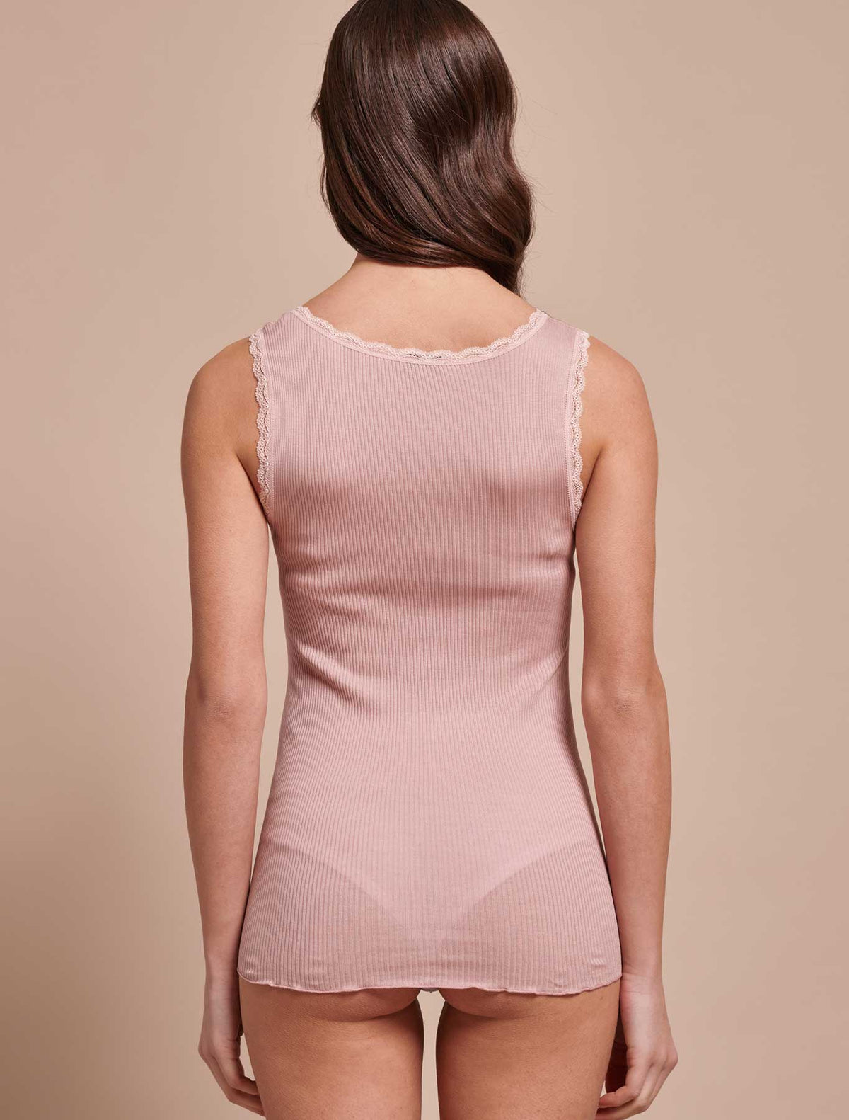 Canotta Lidia seta cotone pizzetto