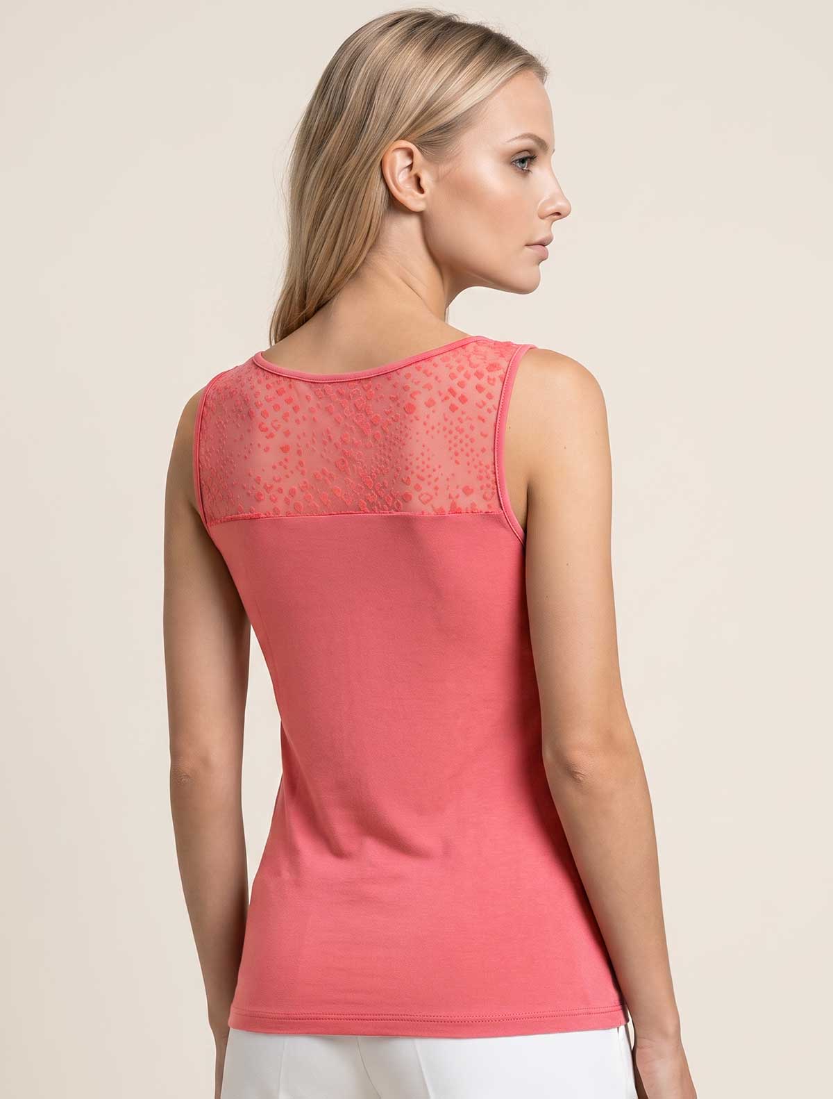 Viscose camisole flocked leopard tulle * Camelia