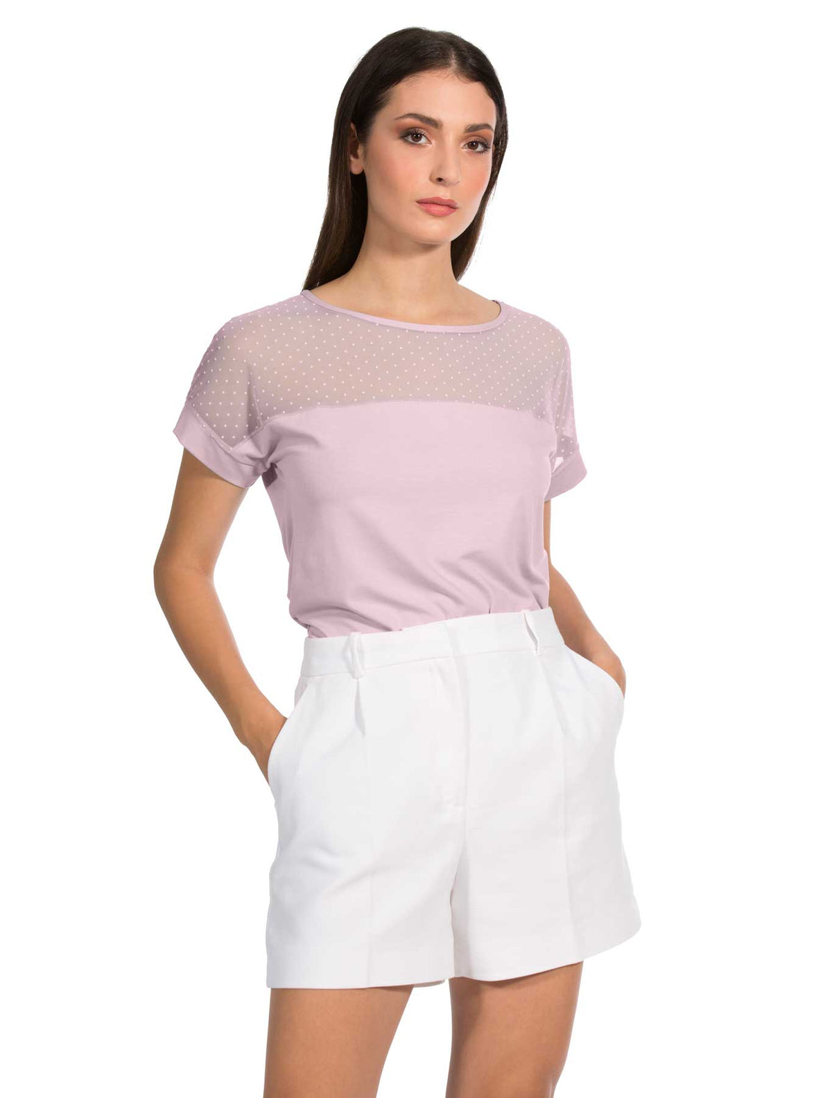 T-shirt viscosa plumetis